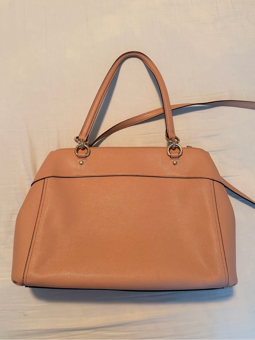 Coach Crossgrain Leather large Brooke Carryall Bag in Nude Pink - Picture 2 of 5
